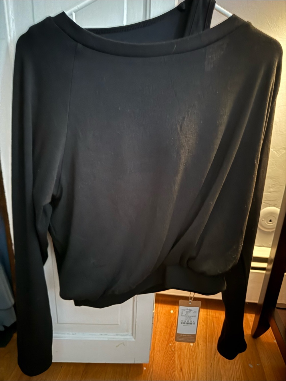 OGL Black Boatneck Long-Sleeve Top